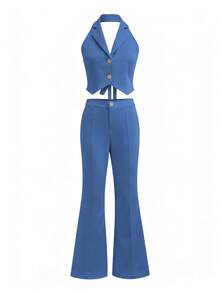 Women Two-Piece Outfits - Blue - View 4