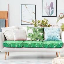 Newwiee 8Pcs Patio Cushion Covers Stretch Outdoor Cushion Cover Replacement For Patio Furniture Sofa Couch Slipcovers, Soft Flexibility Washable Furniture Protector(Monstera,Green),One-Size,GreenMonstera - 綠怪獸 - 查看 8