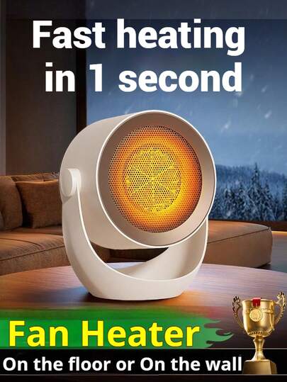 Kinglucky 静音迷你电暖器：快速加热，广角温暖，过热保护。小巧便携，适用于办公室、书桌和家庭使用。