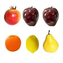 M.S MO SHI HOME FURNISHINGS 6/8 Peças de Ornamentos de Frutas Artificiais, Decoração Doméstica de Frutas Simuladas, Combo de Frutas Artificiais - Maçã, Laranja, Pêra, Uva, Adequado para Decoração Doméstica, Decoração de Quarto, Decoração de Cozinha, Decoração de Mesa, Peça Central, Decoração de Exposição, Decoração de Festa, Mockup de Foto de Frutas, Adereços de Foto, Presentes de Aniversário e Decoração de Quarto de Volta às Aulas.