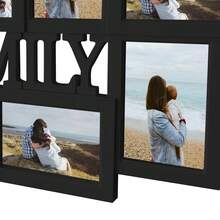 Jerry & Maggie Modern 8-Opening Family Photo Frame Set | Chic Black Wall Decor Collage Frames Fit 4x6 & 6x4 Photos, Perfect For Living Room/Bedroom Home Decor, Christmas Gift - 黑色 - 查看 6
