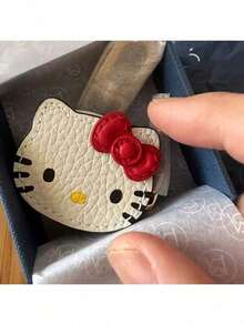 1 件装，三丽鸥 Hello Kitty 钥匙扣 - 可爱红色蝴蝶结，黄色鼻子，PU 皮革金属扣，耐用时尚女式配饰，情人节礼物，生日及日常使用，趣味设计，精细缝制