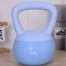 Mancuernas rusas de plástico de 2.5 kg, adecuadas para entrenamiento funcional - Neblina azul - Ver 4