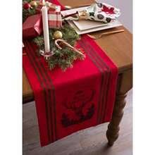DII Mantel Redondo de algodón de 70 Pulgadas, Ramas de Acebo – Perfecto para cenas, Navidad, día Festivo o Uso Diario(Table Runner 14x72" Christmas Stag) - Multicolor - Ver 5