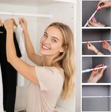 Bettli Spring Loaded Curtain Tension Rod Bit Holder Extensions 12-20 Inches (White 4) - White 4 - View 4