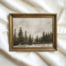 1pc Winter Wonderland Vintage Canvas Wall Art - Vibrant Leaf Pattern Retro & Art Deco Print, Framed/Unframed Horizontal Home Decor For Living Room, Office & Hotel Gifts - Multicolor - View 7