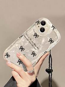 1件装奢华可爱动物蝴蝶花朵蝴蝶结手链链条波浪形柔软透明手机壳，兼容 13/11/12/14/15 Pro Max/14/15 Plus - 無色 - 查看 5