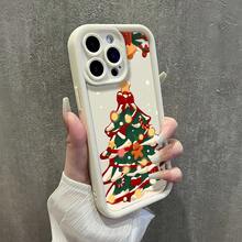 Funda protectora de teléfono con Carcasa Navideña Diseño Árbol Con Adornos Festivos regalo de moda minimalista interesante para hombres y mujeres, adecuado para iPh 16/15/15Pro/15ProMax/14/13/12/11/XsMAX, iP 17,  Max Series,A14/A15/S23 Ultra/A50/A12/A32/A52/A72/A51/A21S/A13/A14/S22 Ultra/S23/A33/A53/S20 FE,Protección completa contra caídas, resistencia a impactos y prevención de rayaduras,diseño creativo y de moda para hombres y mujeres - Blanco - Ver 5