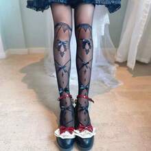 Women's Stockings With Bow And Lace For Everyday Wear - 藍色 - 查看 8