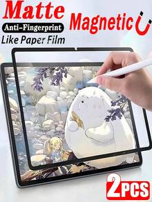 2片装磨砂磁性纸感防眩光防指纹平板电脑屏幕保护膜，柔软材质，兼容iPad 5/6/7/8/9/10/11、Air Pro 11/13/12.9英寸、Galaxy Tab S9/S10/S7/S8/S9FE/S10FE/S9+/A9+/S8+ Plus 12.4英寸/11英寸、MatePad、荣耀、红米平板5/6/7，TPU材质，快速贴合，防尘防刮，非玻璃材质。 - 霧面 - 查看 44