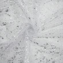 White Silver Gauze Table Runner 120 Inch 10FT, Glitter Metallic Foil Sheer Dining Holiday Wedding Anniversary Birthday Table Decor For Home Party,28inchx120inch,WhiteSilver - 銀 - 查看 6