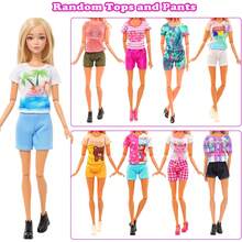 Miunana 51 PCS Ropa y Accesorios para Muñecas de 4 Piezas Vestidos de Moda 3 Tops y Pantalones 2 Piezas de Vestidos de 2 Juegos de Baño Bikini 15 Zapatos 30 Ropa y Accesorios - 1 - Ver 5