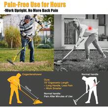 Rastrillo de paja de doble acción para césped Rastrillo eficiente de 15 pulgadas con cuchilla afilada herramienta manual de trituradora y escarificadora para eliminación de zacate muertaGarden Rakes