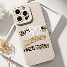 2026 nueva funda de teléfono esmerilada, funda de teléfono con diseño de corazón de leopardo para  17 14 Pro Max  17 13  17 12  17 11  Galaxy S23 S22 S21 S20 protector de teléfono funda de pareja regalo para él y ella regalo de San Valentín cumpleaños - Negro - Ver 6
