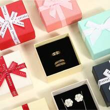 1pc Fashionable High-End Bow Tie Watch Storage Box, Top & Bottom Cover Watch Accessory Box, Business Gift Box, Square Packaging Empty Box, Holiday Gift Box, Valentine's Day Gift Box