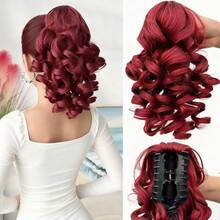 Synthetic Short Synthetic Fiber Hair Wig With Big Waves. The Hairstyle Is Fluffy And Has A Layered Look. Suitable For Wearing At Christmas. - Multicolor - View 12