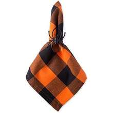 DII - Mantel Rectangular para cenas Familiares o reuniones en Interiores o Exteriores, Uso Diario, , , 1, 1(Orange & Black Buffalo Check Servilleta) - Multicolor - Ver 2