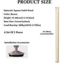 Entrance Hall Partition Screen,Floor To Ceiling Column Grille,Wood Slat Room Divider For Teahouse Coffee Shop Hotel,Unique Partition Solution - 棕色 - 查看 2