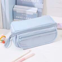 Large Capacity Multifunctional Pencil Case With Desktop Organizer Compartments, Polyester School & Office Storage, Portable Study Desk Organizer With Multiple Sections For Pens Pencils Markers, Pencil Pouch Large-Capacity Multi-Layer Pencil Case, Back To School Supplies School Essentials Perfect For Student And Christmas Gifts