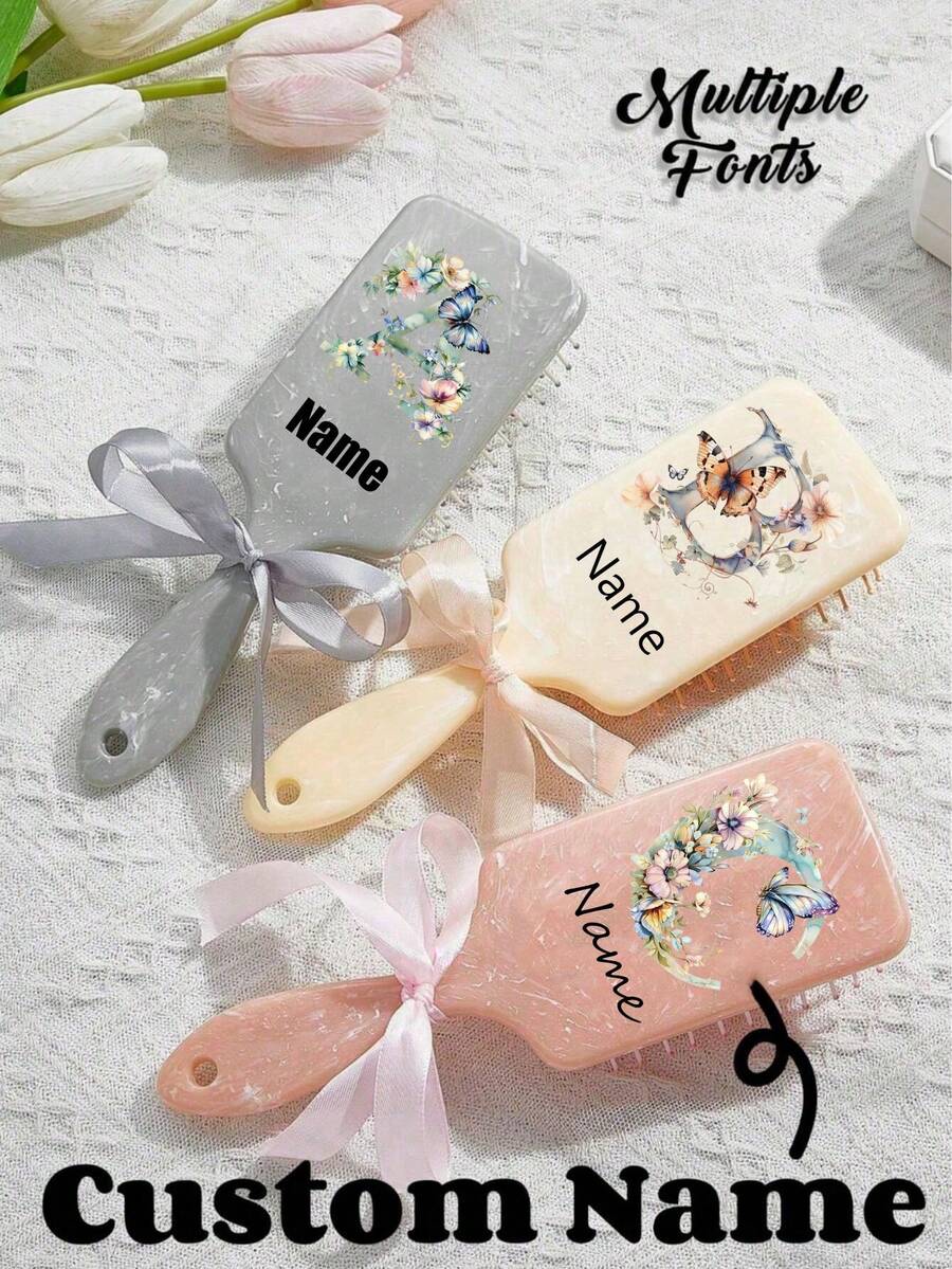 1把定制梳子,个性化发刷,可定制刻字,伴娘礼物,女孩生日礼物,裸粉色气垫梳,祖母礼物,周年纪念礼物,情人节礼物,生日礼物 - 款式7 - 查看 1