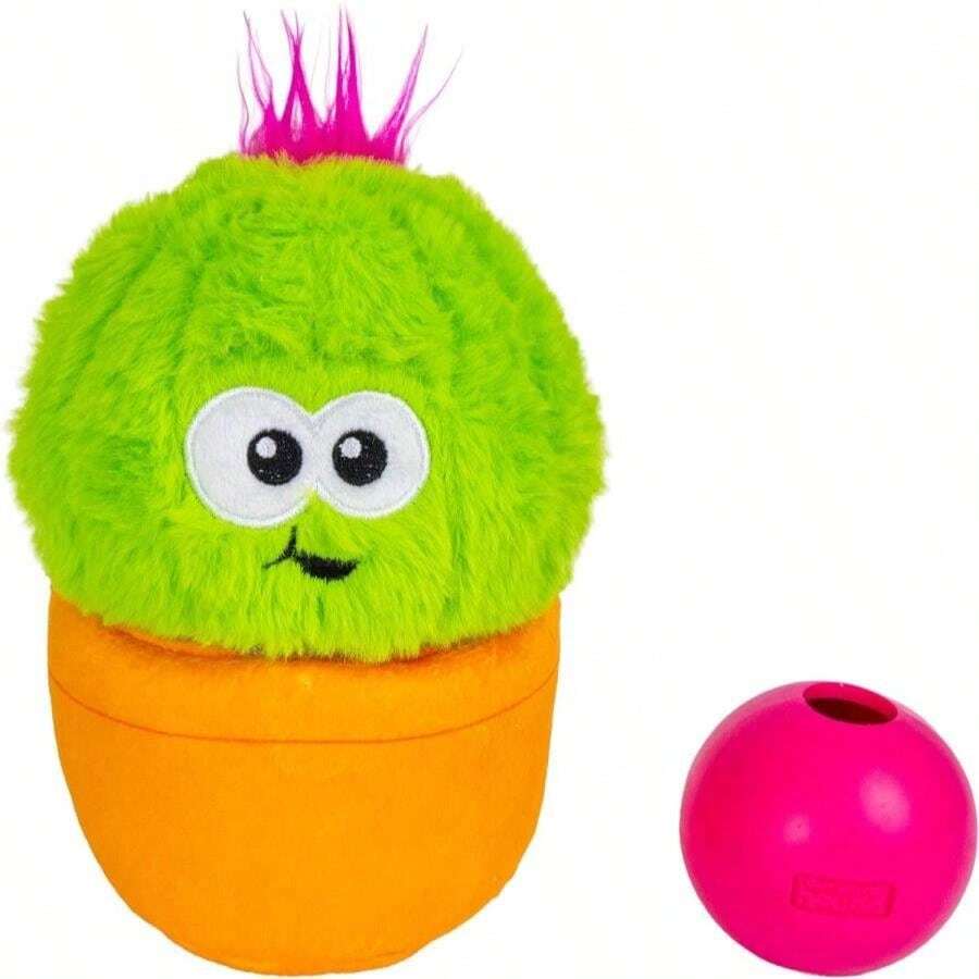 Outward Hound By Nina Ottosson Snack Palz Interactive Plush Dog Puzzle With Treat Ball, Cactus, Green - ColorA - View 1