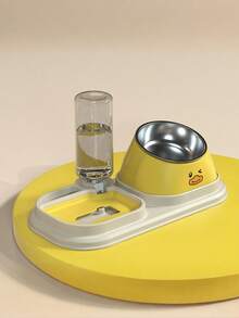 3-In-1 Cat/Dog Food & Water Bowl Set, Detachable Slanted Slow Feeder Bowl With Automatic Water Dispenser, Suitable For Cats And Small/Medium Dogs - Multicolor - View 11