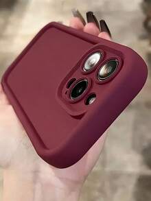 Minimalist Thick Anti-Drop Burgundy Phone Case Compatible With IPhone 17 Pro Max/17 Pro/17 Air/17/16 Pro Max/16/16 Pro/16 Plus/16E/15/15 Plus/15 Pro/15 Pro Max/11/12/13/14 Pro Max/XS/XR/11 Pro/11 Pro Max/12 Pro/12 Pro Max/13 Pro/13 Pro Max/7 Plus/14 Pro/14 Pro Max/14 Plus/7 Plus/8 Plus/8/SE2/13 Mini/12 Mini Soft Protective Cover