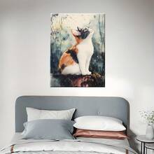 Un elegante póster histórico de lienzo con marco de madera, que muestra a un lindo y gato tabby sentado en un póster de lienzo con marco de madera - Decoración de pared de estilo retro moderno, impermeable, fácil de colgar, adecuado para sala de estar, dormitorio, oficina en casa - Idea de regalo únicacuadros decorativos para sala,poster,con marco,posters,cuadros para la pared ,marcos para cuadros,cuadro,virgen de guadalupe,salas - transparente - Ver 6
