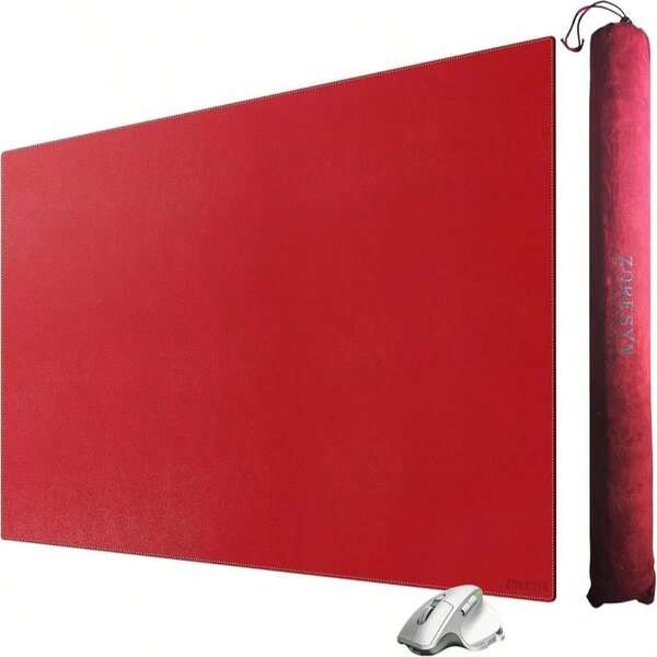 Alfombrilla de escritorio grande (100 cm x 60 cm) - Alfombrilla de escritorio de piel de poliuretano impermeable con base antideslizante, protector de escritorio de oficina para teclado, ratón y escritura, bordes cosidos duraderos (negro)