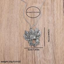 Vintage Gothic Style Wing & Evil Eye Fashion Pendant Necklace, Personalized Minimalist Women Chain Necklace, Party Gift - Silver - View 6