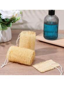 2个装天然丝瓜络沐浴海绵，非洲网状海绵，用于去角质，使肌肤光滑清洁，男女通用，适用于浴室、脸部和背部清洁。