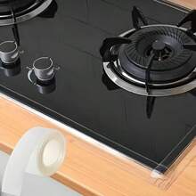 2 rolki silikonowej taśmy wodoodpornej do kuchni i łazienki, paski uszczelniające do szwów kuchennych, przezroczyste paski wodoodporne, taśma klejąca do narożników i szczelin wokół toalet łazienkowych, odpowiednia do szczelin w zlewach, trwały materiał, idealna do stosowania w domach i jadalniach. - Wielokolorowe - Zobacz 9