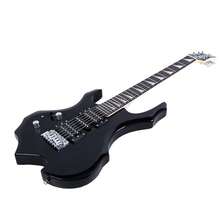 Black Flame Left-Handed 6 Strings Electric Guitar With Bag Strap Tools - Default - View 7
