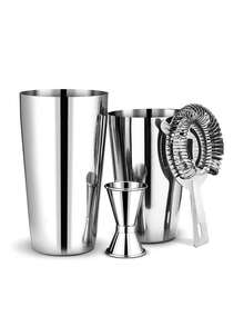 4/8pcs Stainless Steel Cocktail Shaker Set, Bartender Tools, Cocktail Mixer, Boston Shaker, Martini Shaker - Multicolor - View 1