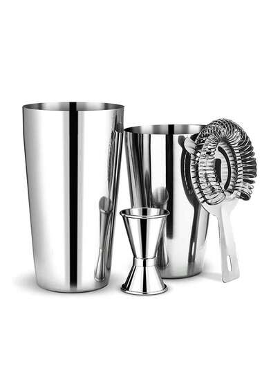 4/8pcs Stainless Steel Cocktail Shaker Set, Bartender Tools, Cocktail Mixer, Boston Shaker, Martini Shaker