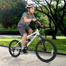 Lifezeal 20/24 Inch Kids Mountain Bike For Boys Girls Aged 8+ Years Old With Suspension Fork White/Black/Navy/Blue - trắng - Xem 1