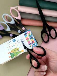 1pc Multi-Functional Scissors, Black Stainless Steel Scissors - Battery-Free Sewing And Crafting, Simple And Portable Hand Scissors, 16cm Black-Edge Scissors, Multiple Colors