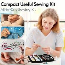 1PC Large Capacity Travel Sewing Kit - 1-Pack Canvas Material, Multi-Color Cotton Threads & Metal Needles, Convenient Repair Tools For Tailor Shop/Clothing Factory/Haute Couture/Home/Travel,Office Supplies,Household Items,Home And Living New In,Back To School Supplies. - Black - View 7