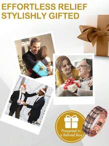 Hot-Selling Men's Fashion Bracelet, 3X Strength Magnetic Bracelet With Built-In Magnets, Includes Sizing Tool For Adjustable Length. - Bronze - View 4