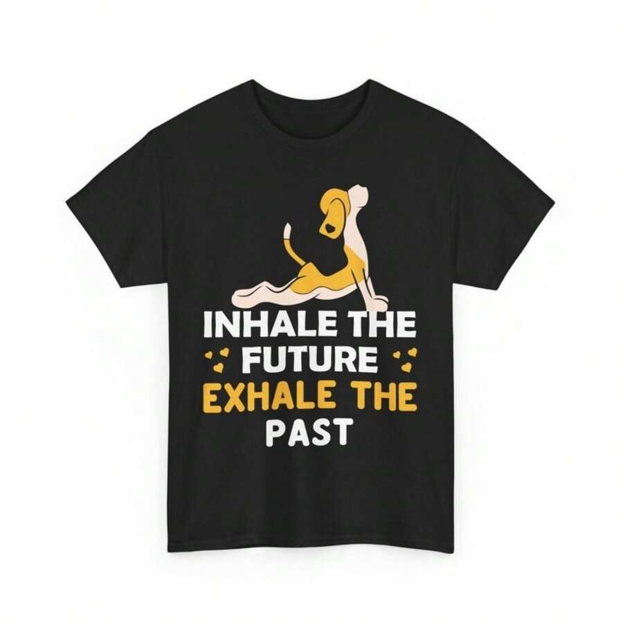 Camiseta Yoga Namaste Enthusiast Vibes Only, cómoda camiseta unisex para yoga y meditación, diseño DTG inspirador, inhala el futuro, exhala el pasado. - Negro - Ver 1