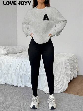 Ensemble sweat-shirt et legging pour sport d'hiver pour femmes LOVE JOYY