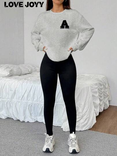 Ensemble sweat-shirt et legging pour sport d'hiver pour femmes LOVE JOYY