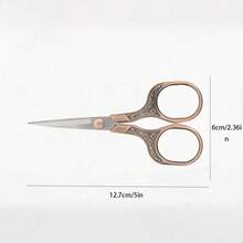 multibey 1把复古风格办公剪刀，高品质切割工具，适用于手工DIY/学生计划本，锋利耐用文具 - 彩色 - 查看 8