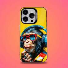 Funda de Teléfono Monkey Music Meme para 17,16,15,14,13,12,11,Pro,E,MAX Cubierta Mate Negra Candy - Z1 - Ver 6