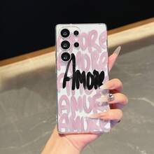 Slogan S2Amore-Love 手机壳，兼容 16、15、14、13、12、11 Pro Max、X、XR、XS Max、8、7 Plus，防震磨砂后盖 - 無色 - 查看 3