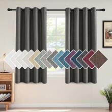 Linen Blackout Curtain 63 Inches Long For Bedroom/Living Room Thermal Insulated Grommet Linen Curtain Drapes Primitive Textured Burlap Effect Window Drapes 1 Panel, Heather Charcoal Gray,52inchWx63inchL(Packof1),HeatherCharcoalGray - 石楠炭灰色 - 查看 1