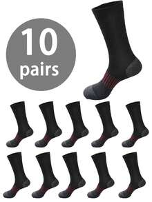 10/5/1 Par de calcetines de tripulación de unicolor para hombres de talla grande, versátiles para deportes y uso casual, resistentes al olor y transpirables, calcetines de tripulación suaves, elásticos y cómodos, aptos para uso diario unisex - Multicolor - Ver 21