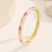 1 chiếc vòng tay tráng men hoa mạ vàng phong cách Bohemian thời trang mới, phù hợp cho phụ nữ và trẻ em gái (Do tráng men, màu sắc có thể thay đổi đôi chút dưới ánh sáng khác nhau) - vòng tay hoa nhỏ - Xem 4