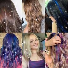 24-Inch Shiny Hair Extensions Clip-In, Heat Resistant, Shiny Fairy Hair Accessories Suitable For Women, Girls, Applicable For Halloween - Gold - View 5