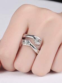 eTel LiKe 1Pc Animal Finger Nhẫn Gấu Trúc Có Thể Điều Chỉnh Quà Tặng Trang Sức Cho Phụ Nữ - Bạc - Xem 8
